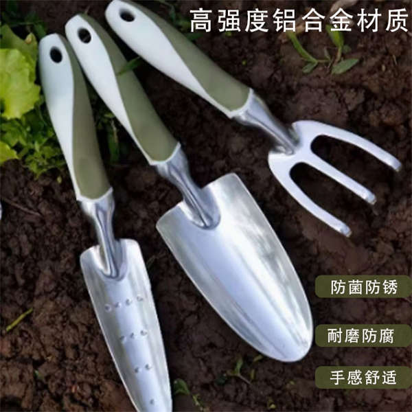 沃施园艺工具家用种花种植铲三爪耙子移植铲盆栽种菜挖土除草神器